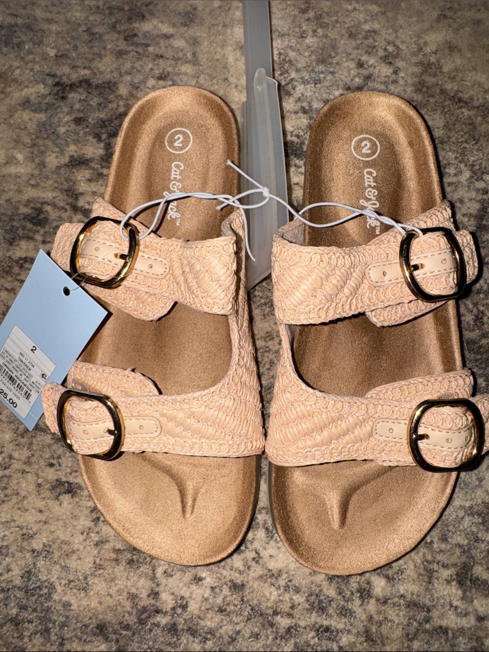 Cat & Jack Braided Blush Double-Buckle Sandals